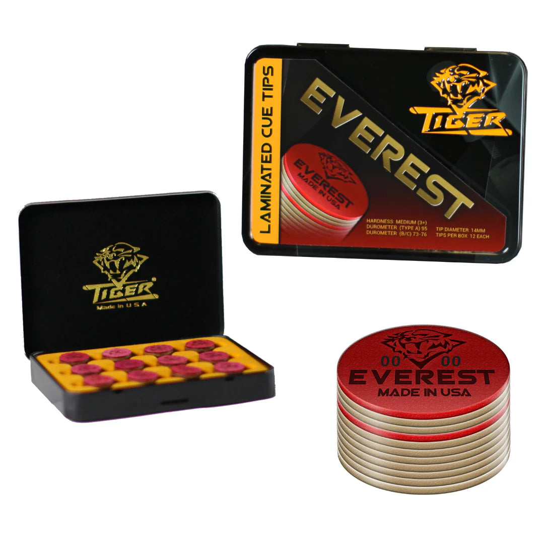 TIGER EVEREST LAMINATED CUE TIP - MEDIUM