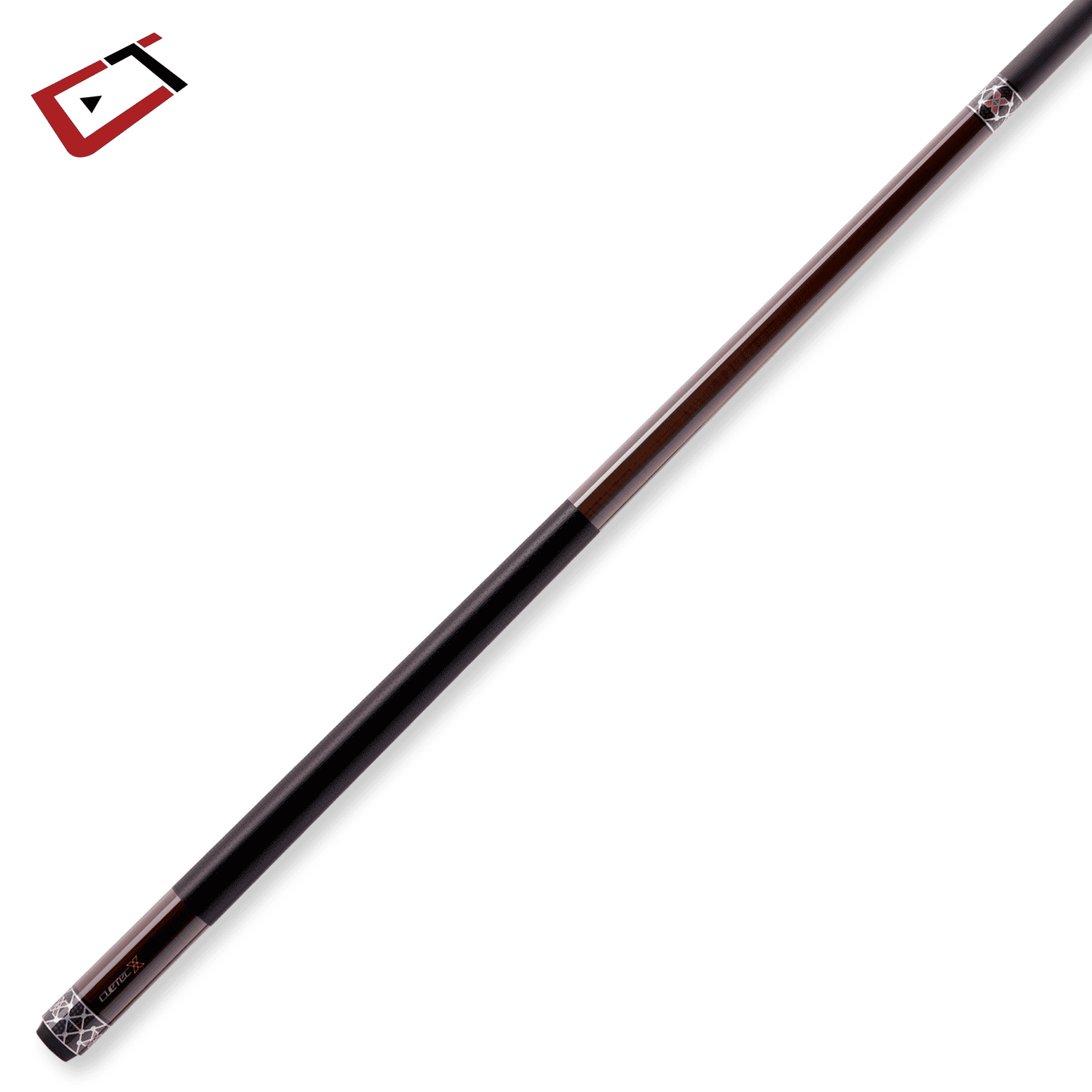 BAGUETTE DE BILLARD CUETEC CYNERGY BRUN ET ARGENT X AMBRE AVEC WRAP EN POLYMÈRE PERFORÉ 11.8MM 19OZ