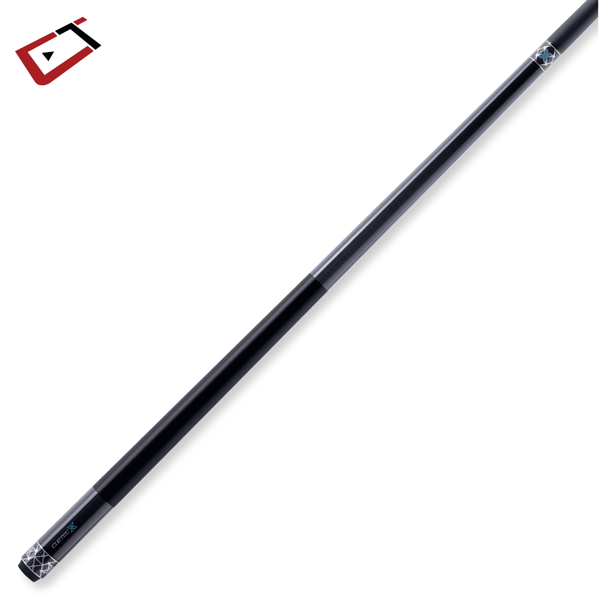 CUETEC CYNERGY POOL CUE NAVY AND SILVER X LAGOON PERFORATED POLY
