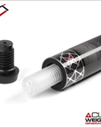 CUETEC CYNERGY POOL CUE BLACK AND SILVER X RAW PERFORATED POLY WRAP 12.5MM 19OZ