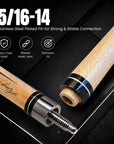 BALABUSHKA POOL CUE GB23 WHITE/WOOD - GREEN LINEN WRAP 13MM 19OZ