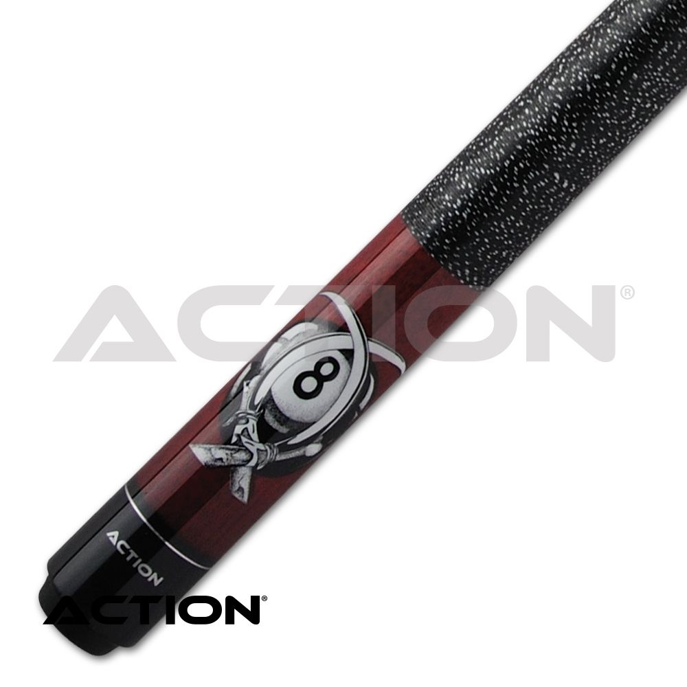 ACTION ADVENTURE POOL CUE ADV102 BURGUNDY REAPER 19OZ 13MM