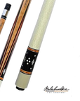 BALABUSHKA POOL CUE GB23 WHITE/WOOD - GREEN LINEN WRAP 13MM 19OZ