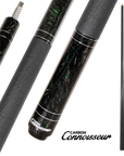 CONNOISSEUR RESIN & CARBON 2-PIECES CUE - CARBON FIBER SHAFT BLACK/GREEN 12.5MM 19OZ