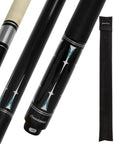 CONNOISSEUR POOL CUE BLACK/WHITE LINEN WRAP 12.5MM 19OZ