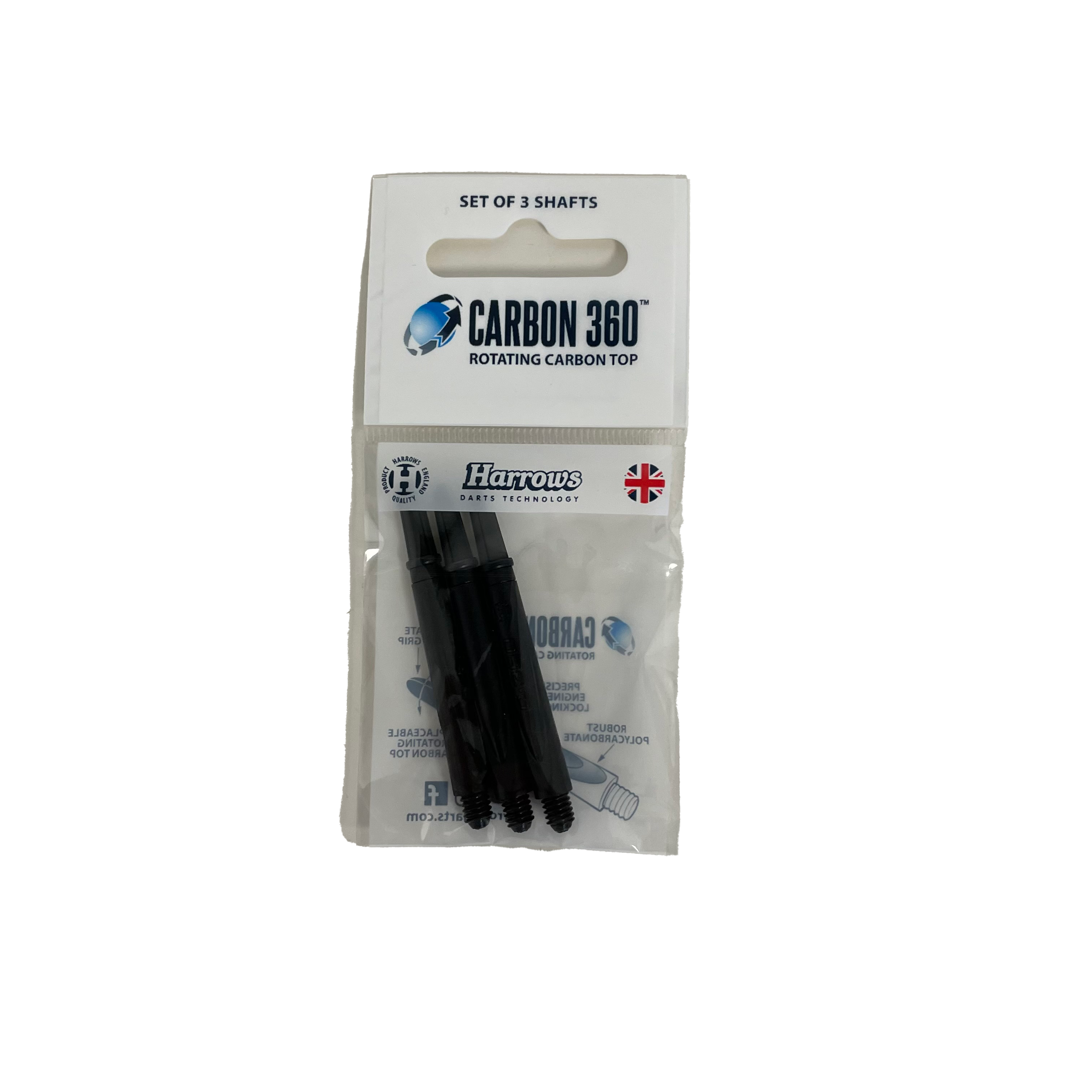 TIGE DE DARDS HARROWS EN CARBONE 360 - MOYEN NOIR
