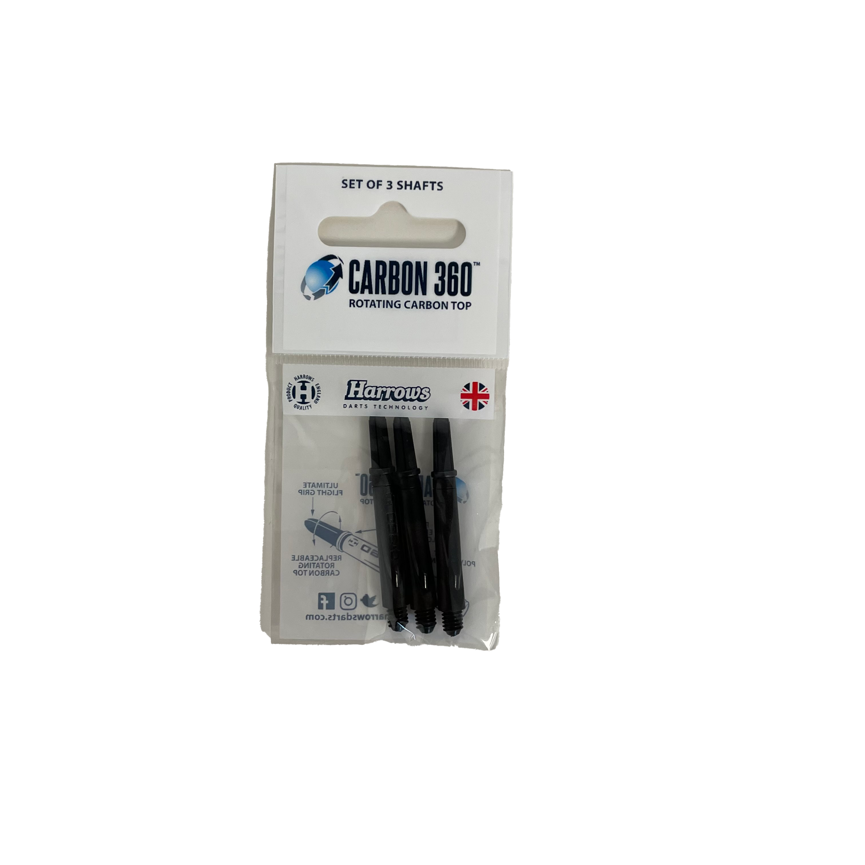 TIGE DE DARDS HARROWS EN CARBONE 360 - MOYEN NOIR