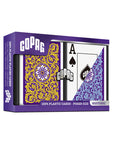 COPAG JEU DE CARTES POKER EN PLASTIQUE NEOTERIC DOUBLE ENSEMBLE JUMBO 1546 VIOLET ET BLEU ET JAUNE
