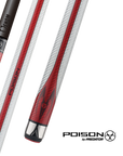 BAGUETTE DE BILLARD POISON MAELITH AVEC FLÈCHE EN FIBRE DE CARBONE - GRISE/ROUGE - SANS WRAP 12.4MM 19OZ