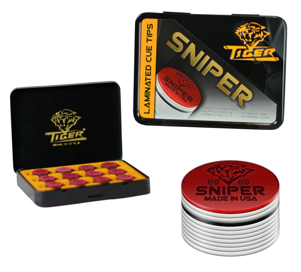 TIGER SNIPER LAMINATED CUE TIP - MEDIUM/SOFT