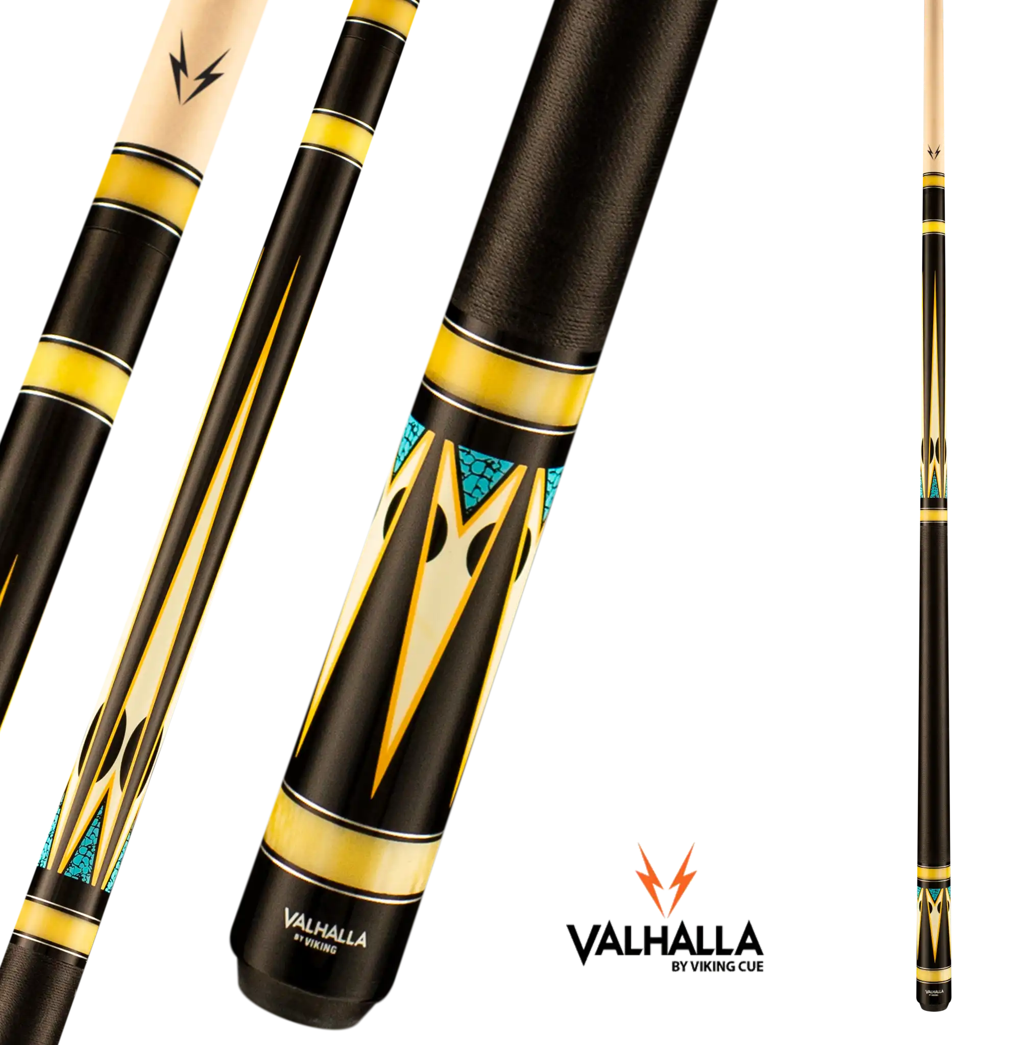 VIKING VALHALLA VA950 BLACK AND YELLOW POOL CUE 13MM 19OZ