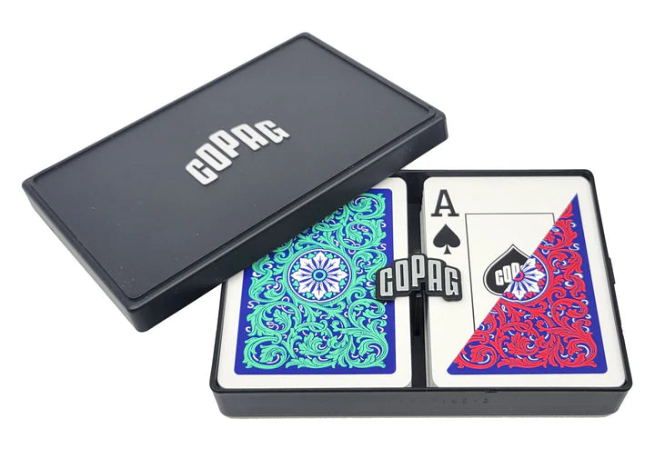 COPAG NEOTERIC PLASTIQUE POKER DECK CARDS 1546 JUMGO RED AND BLUE