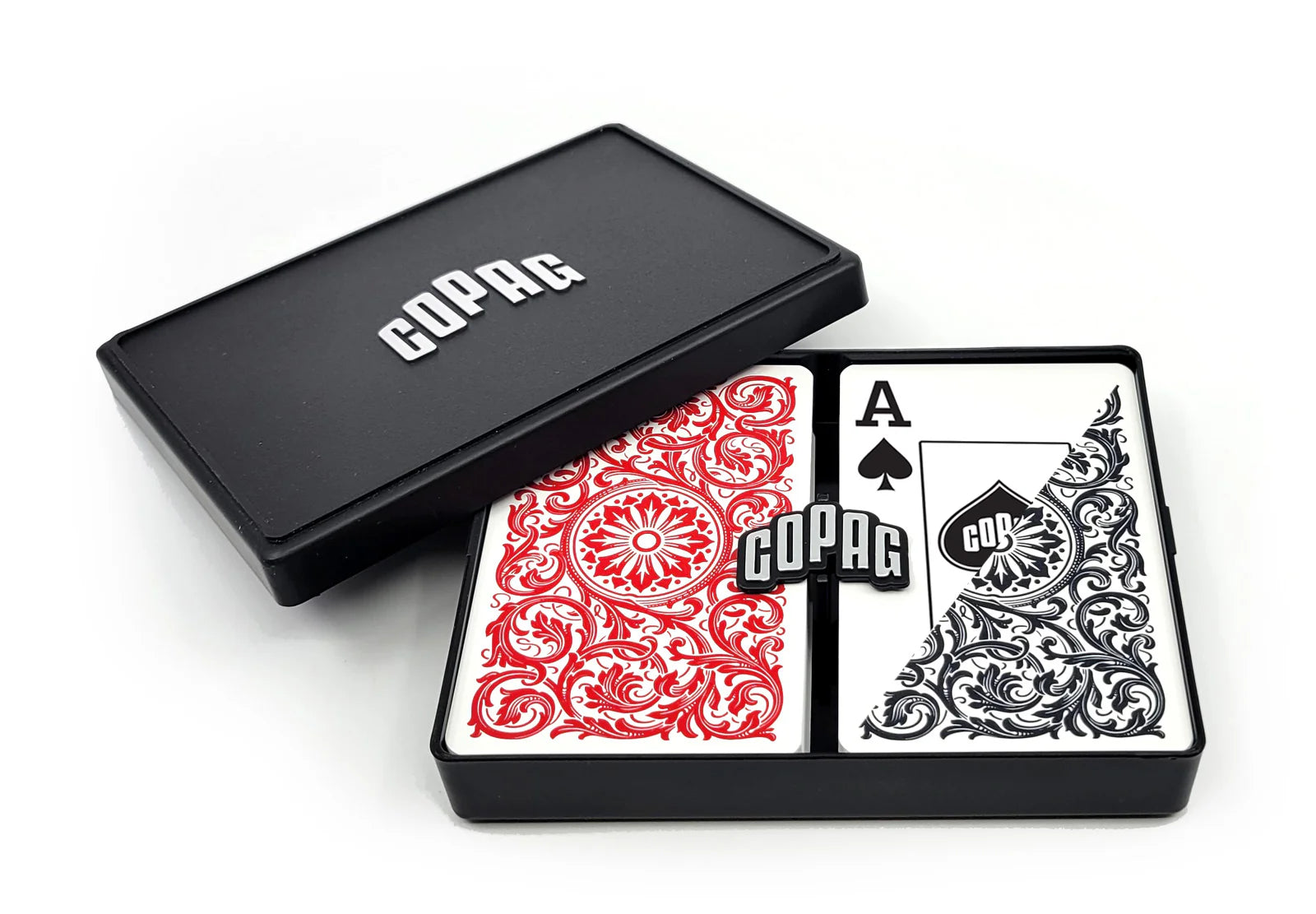 COPAG PLASTIC BRIDGE CARDS DOUBLE DECK SET 1546 JUMBO RED AND