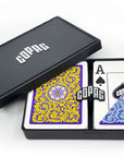COPAG JEU DE CARTES POKER EN PLASTIQUE NEOTERIC DOUBLE ENSEMBLE JUMBO 1546 VIOLET ET BLEU ET JAUNE