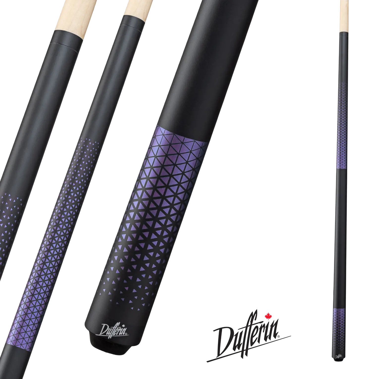 DUFFERIN POOL CUE BLACK AND PURPLE D-349 19OZ 13MM