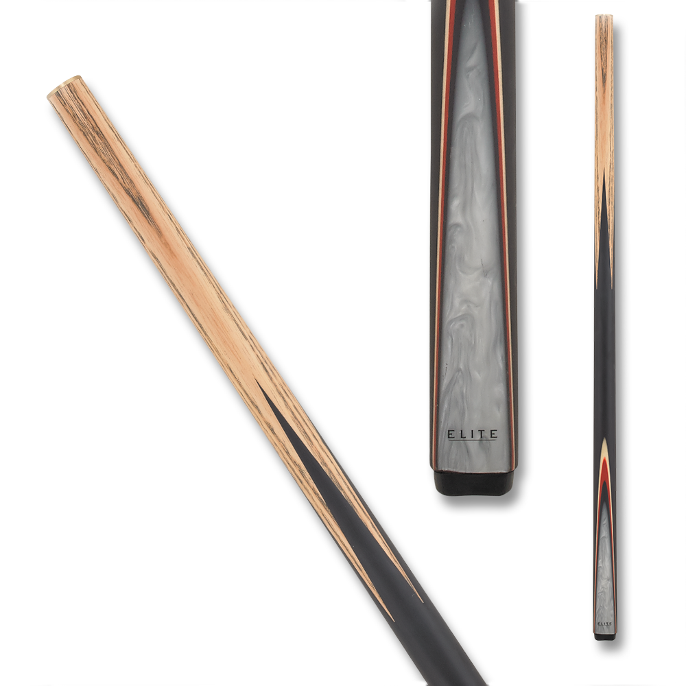 ELITE ELSNK13 SNOOKER CUE NO WRAP WOOD AND BLACK AND RED 10MM 18OZ