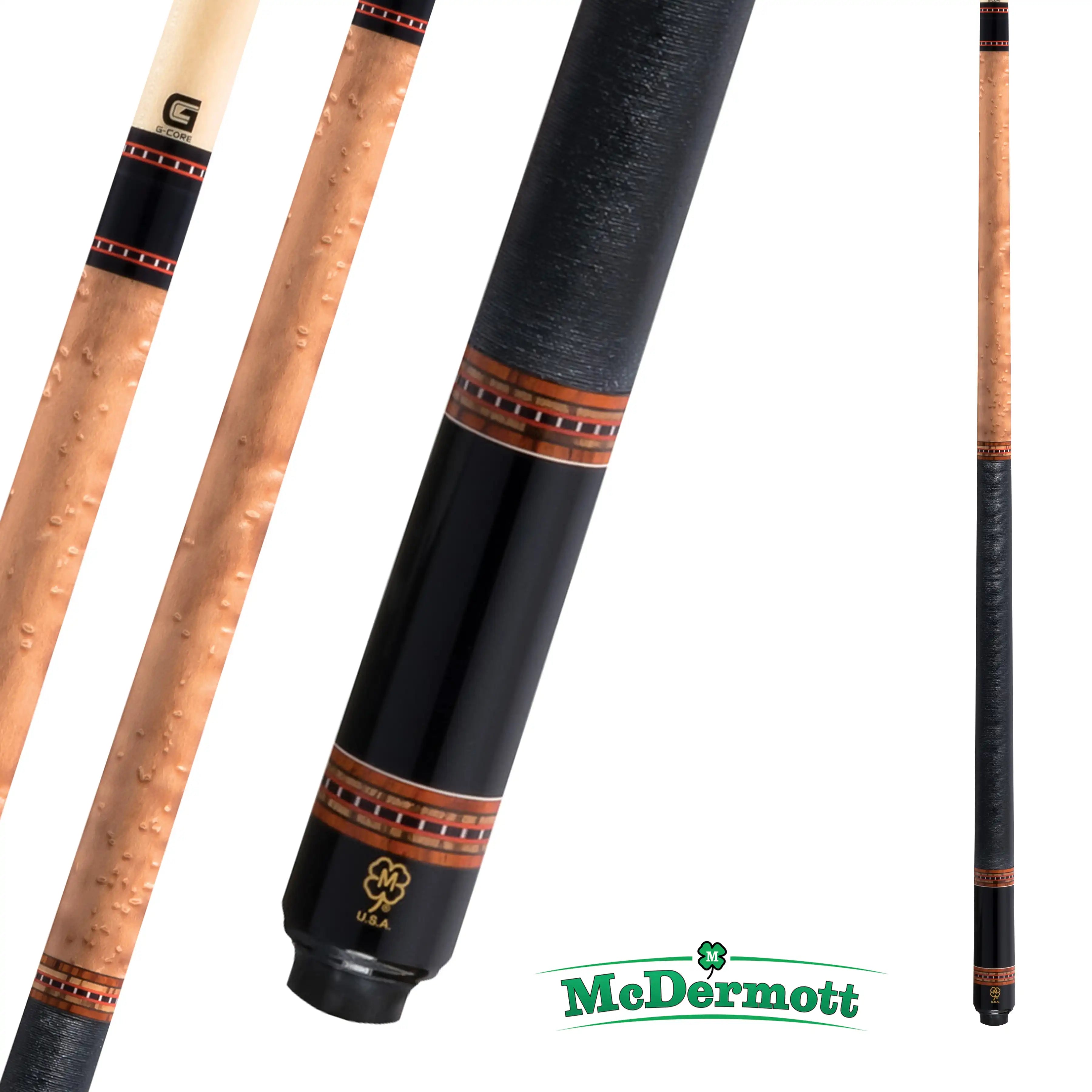 MCDERMOTT POOL CUE G-SERIES G225 NATURAL WALNUT 12.5MM 19OZ