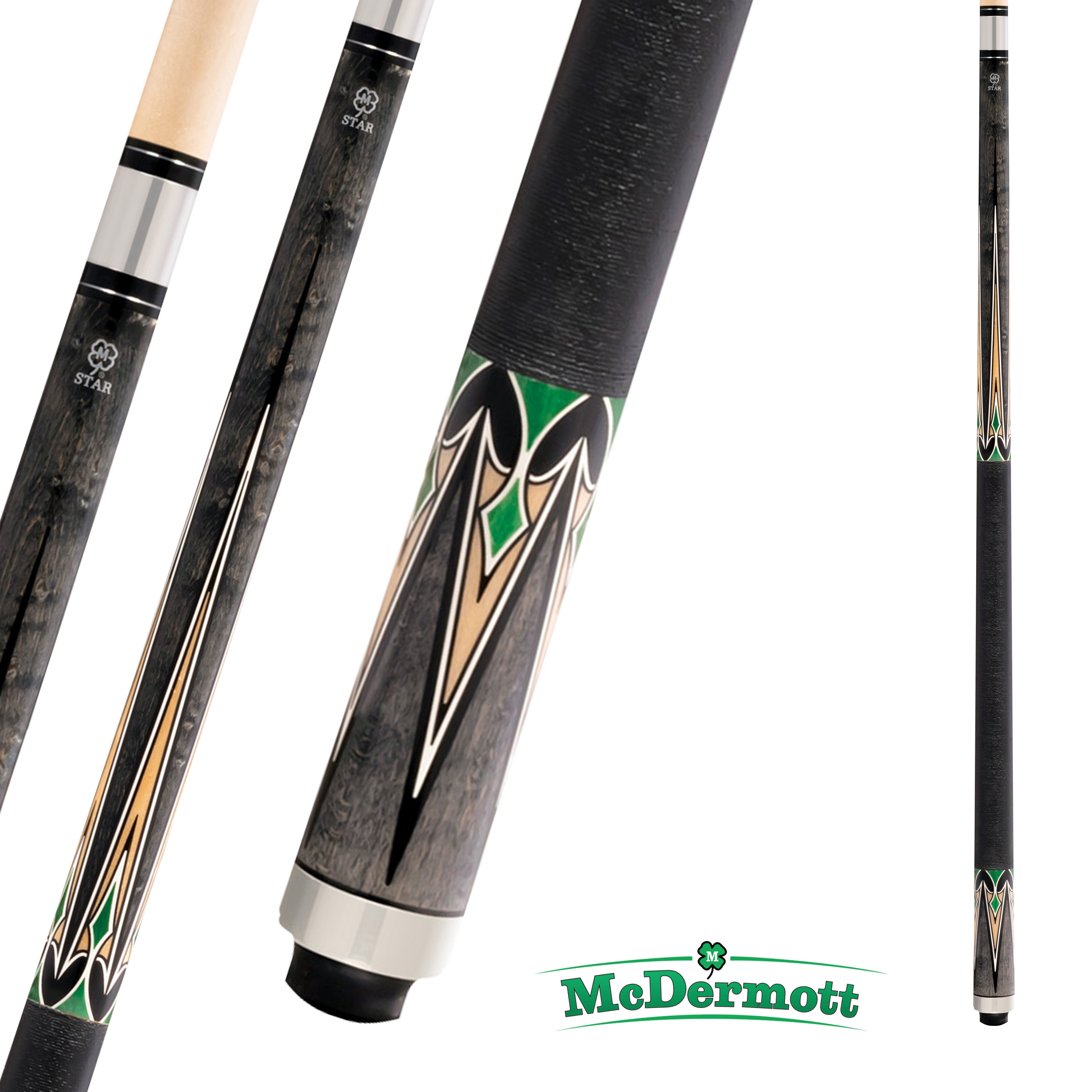 MCDERMOTT POOL CUE STAR SERIES S59 GREY AND GREEN 13MM 19OZ