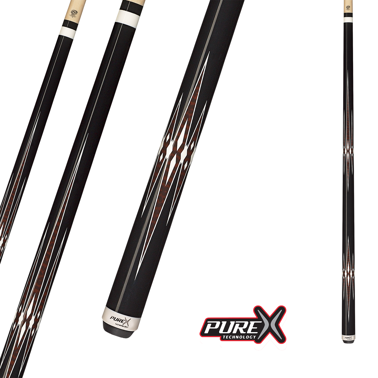 BAGUETTE DE BILLARD PURE X NOIR MINUIT ET BOIS ZÉBRANO 13MM 19OZ