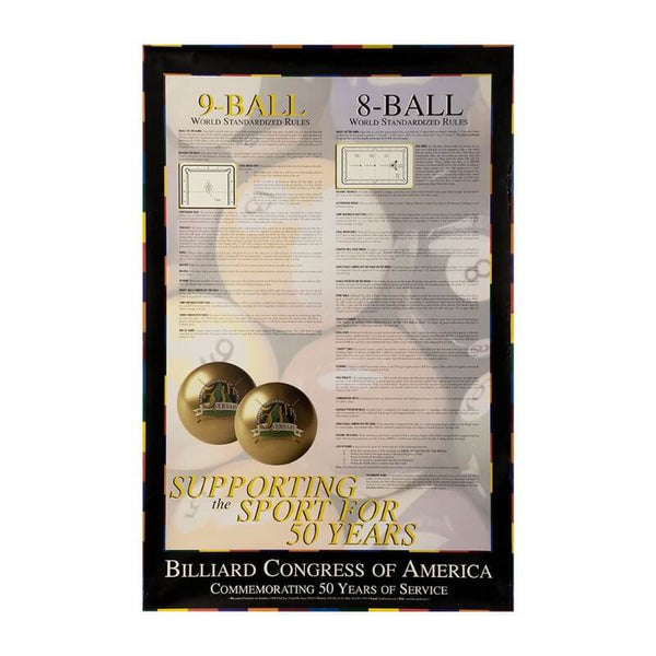 8-Ball & 9-Ball Rules Poster - Billiard Congress of America