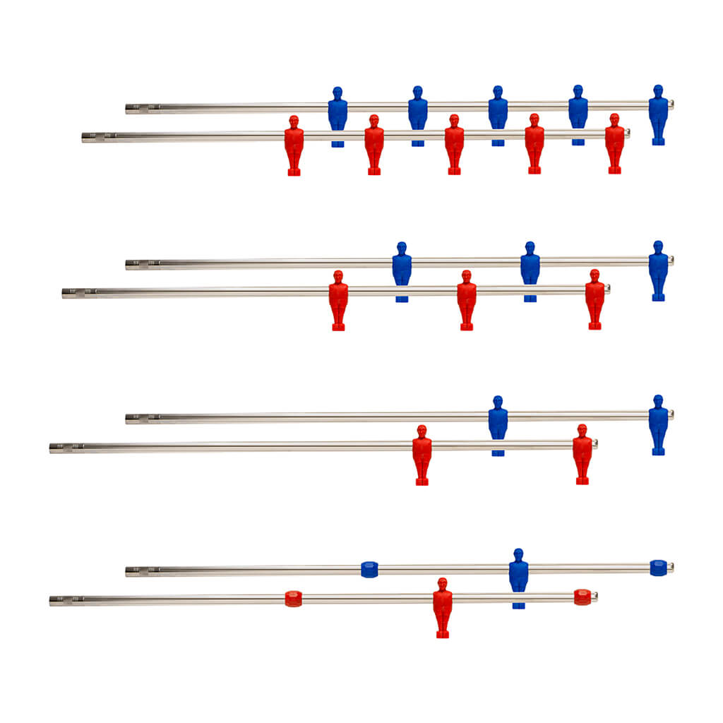 COMPLETE SET OF TELESCOPIC RODS - RED AND BLUE