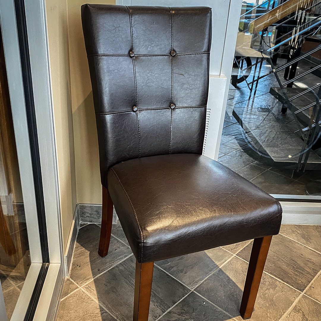 DINING CHAIR BROWN LEATHER – Canada Billard, image size:1080x1080