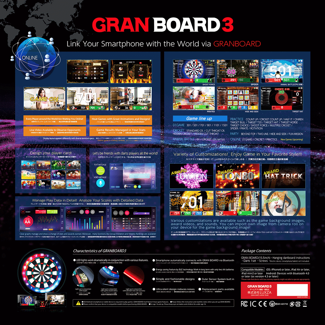 GRANBOARD 3S BLUETOOTH GREEN ELECTRONIC DART BOARD – Canada Billard