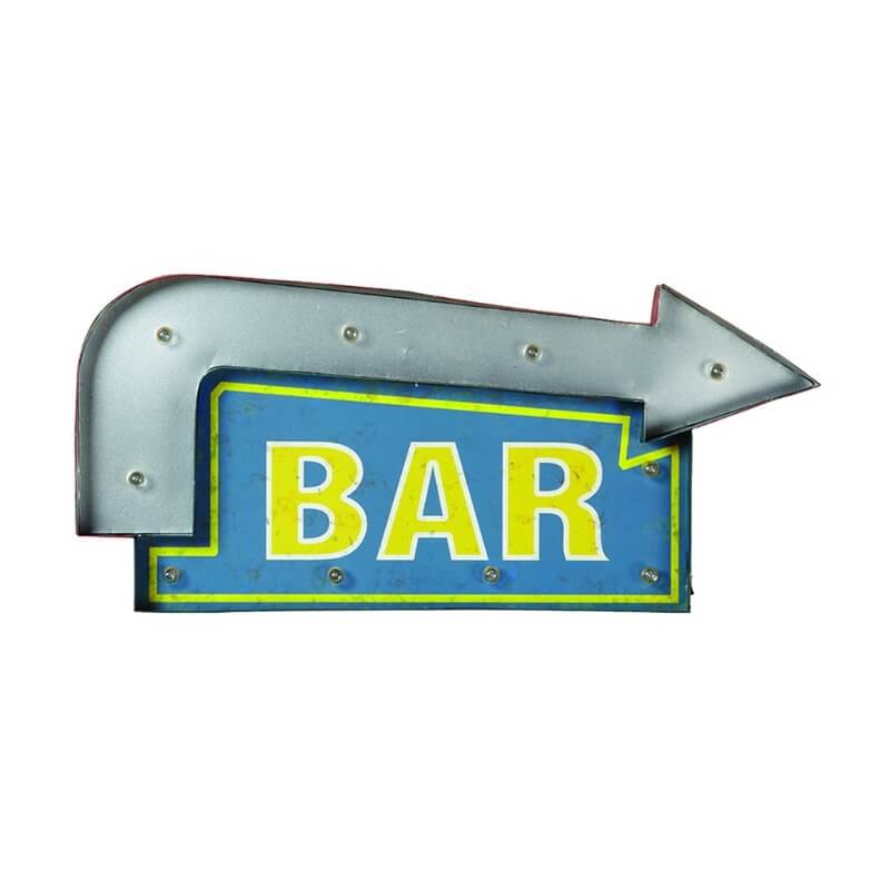 METAL SIGN-BAR ARROW (BLUE YELLOW)