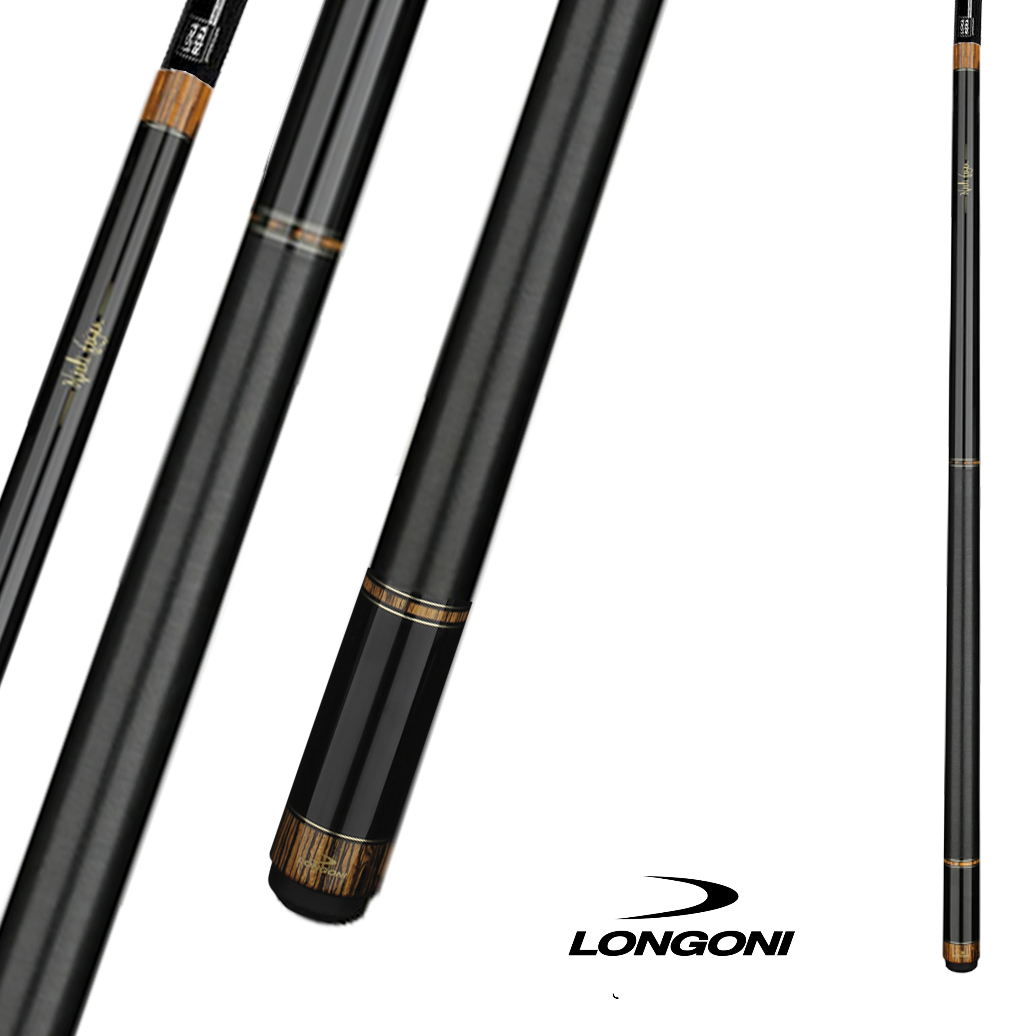LONGONI POOL CUE SPARKLE LINEN S30 - SHAFT BLACK/WOOD 12.5MM 19OZ