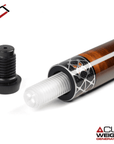 CUETEC CYNERGY POOL CUE BROWN AND SILVER X AMBER PERFORATED POLY WRAP 12.5MM 19OZ