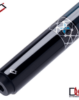 CUETEC CYNERGY POOL CUE NAVY AND SILVER X LAGOON  PERFORATED POLY WRAP 12.5MM 19OZ