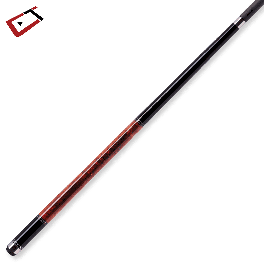 Baguette de billard Cuetec Cynergy Truewood Mappa Burl I, rouge et noir, sans grip, 12,5 mm, 19 oz