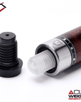 Baguette de billard Cuetec Cynergy Truewood Mappa Burl II, rouge et noir, grip en cuir pleine fleur, 12,5 mm, 19 oz