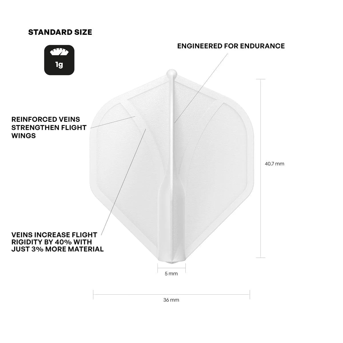 ENSEMBLE DE 3 PLUMES DE DARDS SHOT MOULÉES AIRFOIL STANDARD