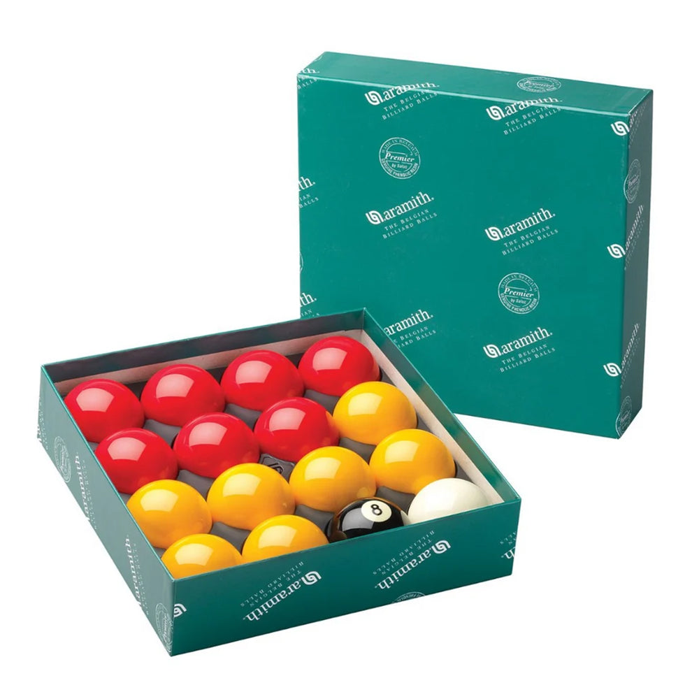 JEU DE BILLES DE BILLARD ANGLAIS ARAMITH ROUGE ET JAUNE PREMIER CASINO - 2 PO (50,8 MM)