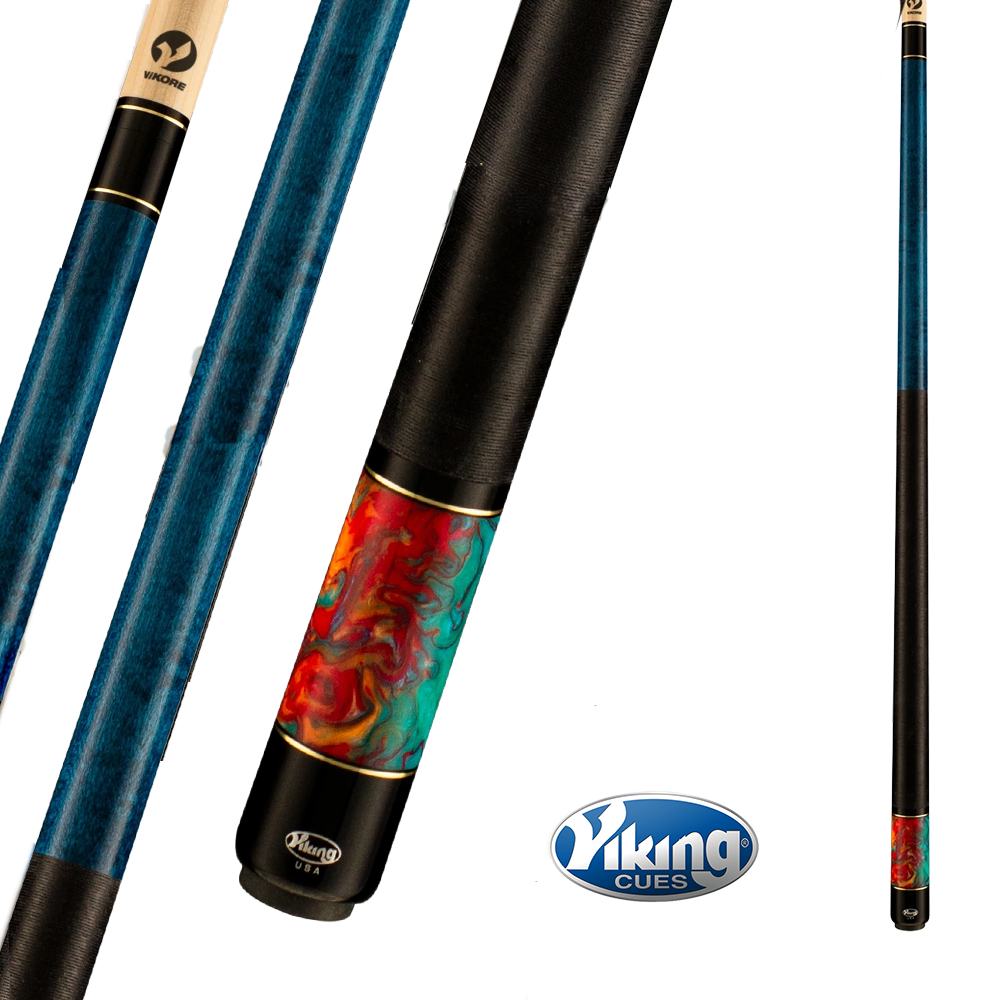 BAGUETTE VIKING BEDLAM BE0108 - BLEUE/ORANGE/SARCELLE GRIP EN LIN IRLANDAIS 12.75MM 19OZ