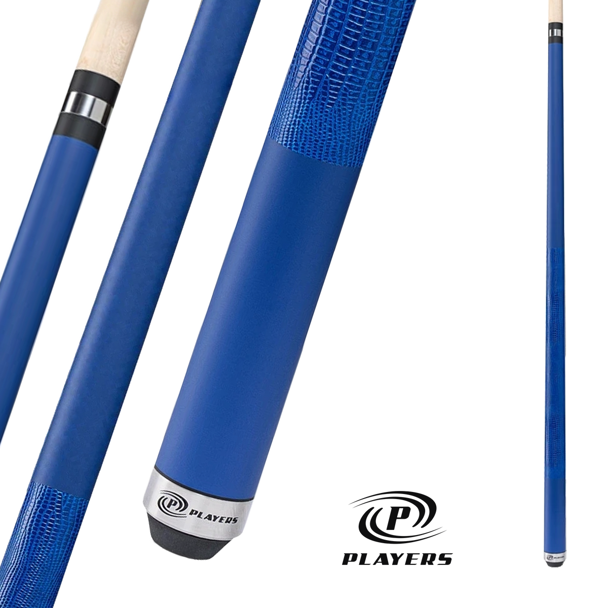BAGUETTE DE BILLARD MODERN BLUE ELEGANCE DE PLAYERS AVEC POIGNÉE EN CUIR - 13 MM / 19 OZ - ÉDITION LIMITÉE