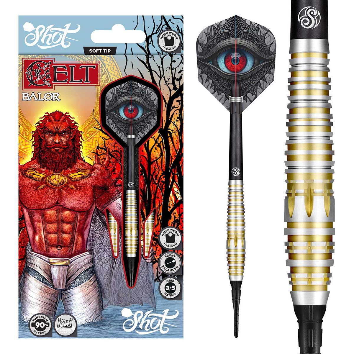 FLÉCHETTES SHOT CELT BALOR POINTE SOUPLE - BARREAUX EN TUNGSTÈNE À 90%