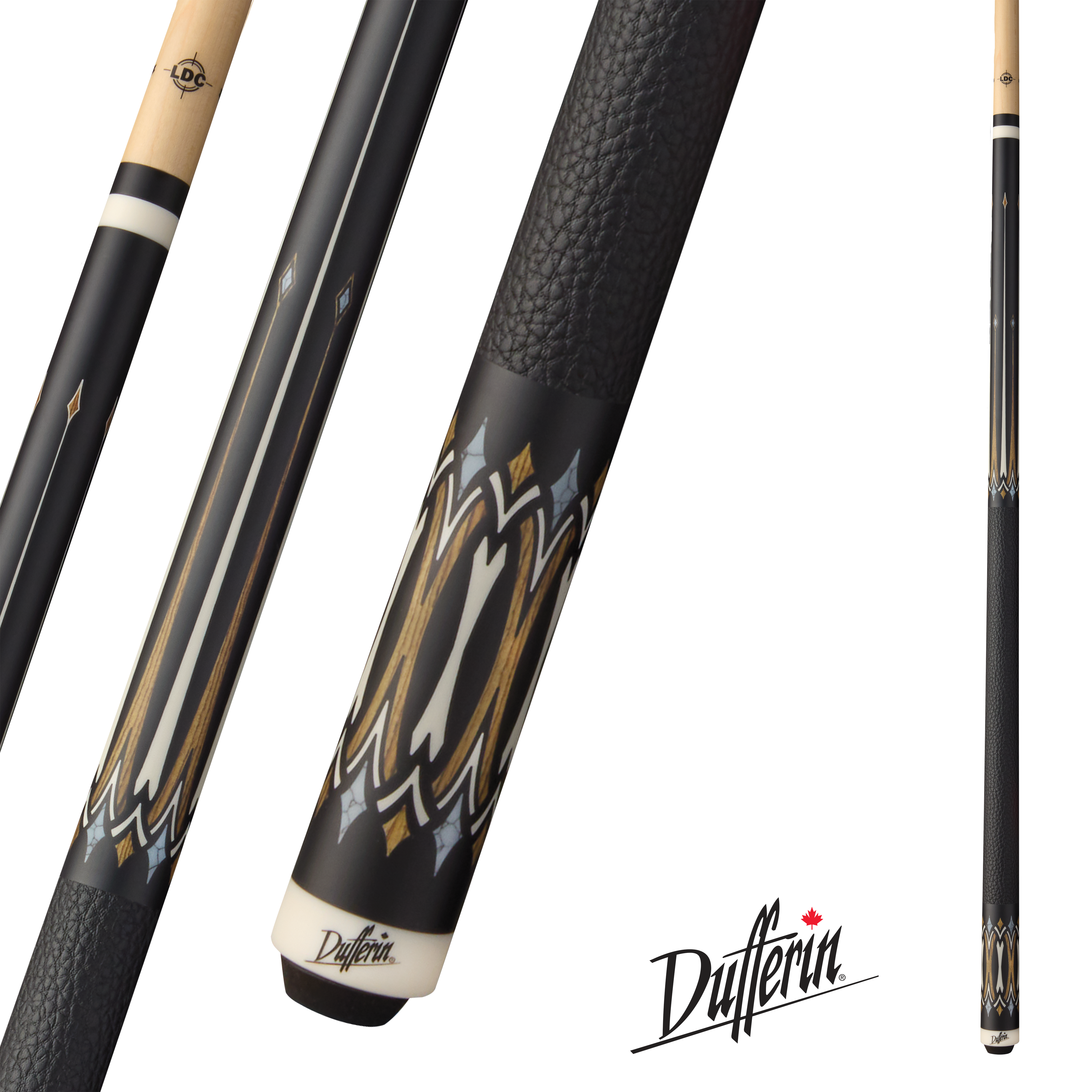 BAGUETTE DE BILLARD DUFFERIN MIDNIGHT BOCOTE CROISÉ GRIP CUIR 13MM 19OZ