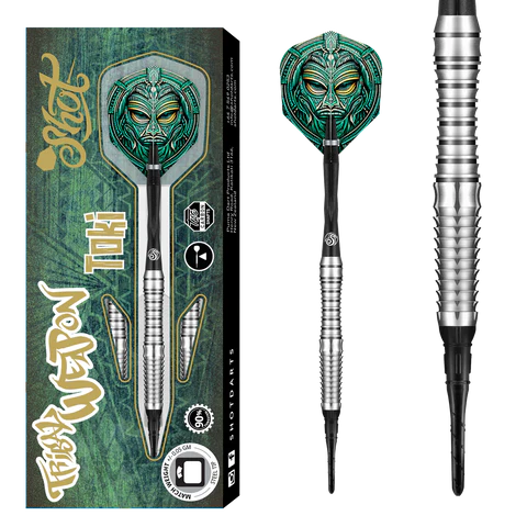 SHOT TRIBAL WEAPON TOKI SOFT TIP DART SET - 90% TUNGSTEN BARRELS