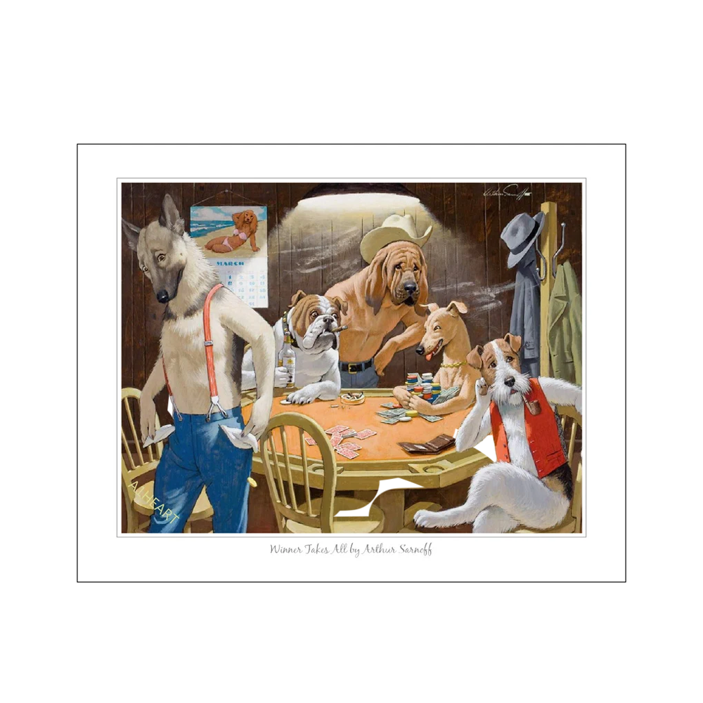 "DOGS PLAYING POKER" BY ARTHUR SARNOFF POSTER - LIMITED EDITION