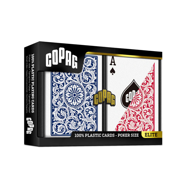 COPAG PLASTIC POKER DECK CARDS RED AND BLUE 1546 SERIES STANDARD SIZE