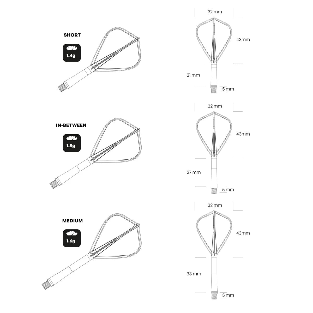 SHOT 1 PIECE WHITE - KITE TIP DART