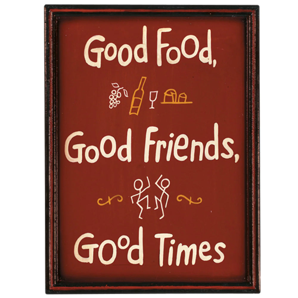 ENSEIGNE "GOOD FOOD, GOOD TIMES, GOOD FRIENDS" (PUB SIGN) - 12 X 16 PO - ÉDITION LIMITÉE