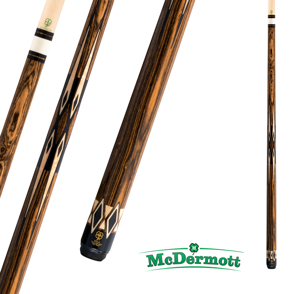 MCDERMOTT POOL CUE H-SERIES H1351 WOOD/BEIGE NO WRAP 12.75MM 19OZ