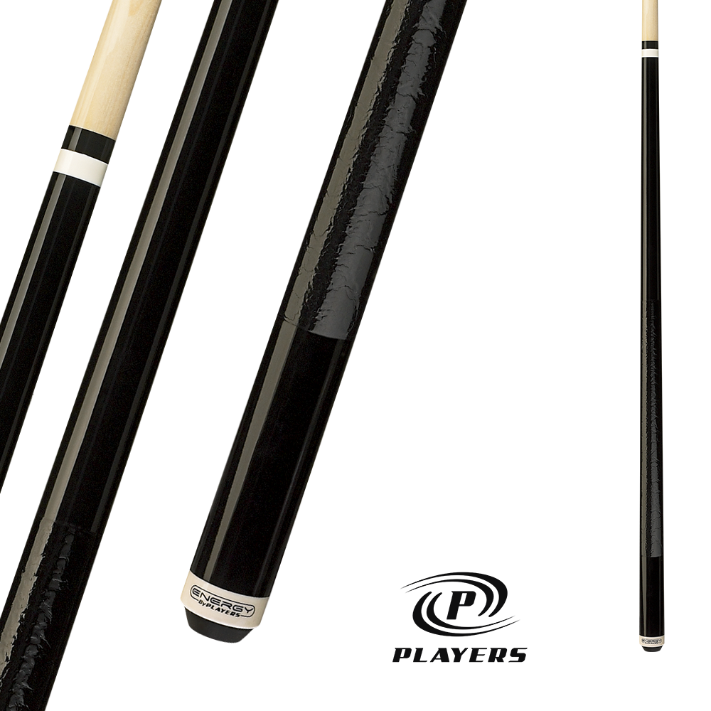 PLAYERS ENERGY POOL CUE  MIDNIGHT HC08 - BLACK 13MM 19OZ