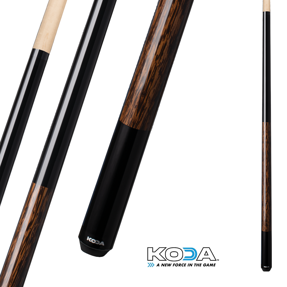 KODA SPORTS POOL CUE KD20 BLACK AND BROWN 12MM 19OZ