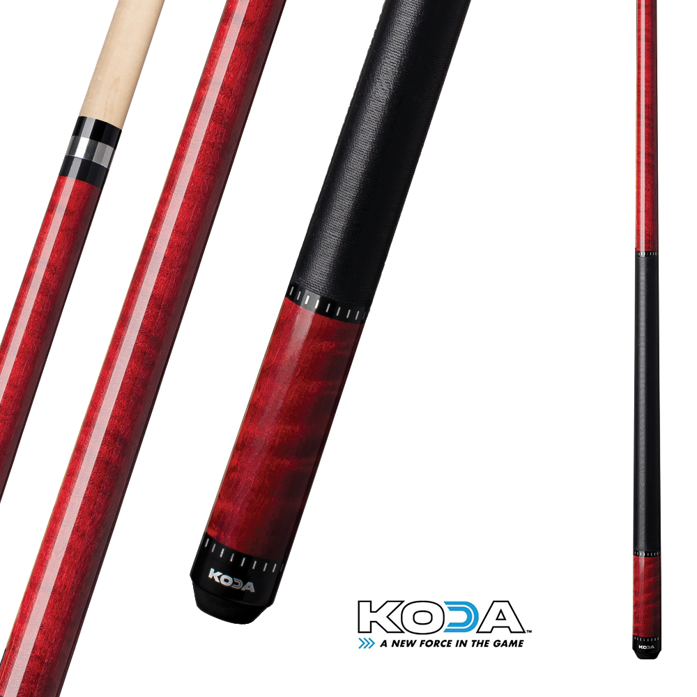 KODA SPORTS POOL CUE KD31 BLACK AND RED 12MM 19OZ