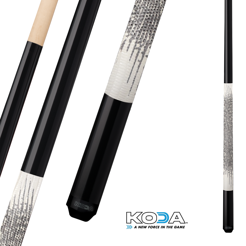 KODA SPORTS POOL CUE KD40 BLACK AND WHITE  12MM 19OZ