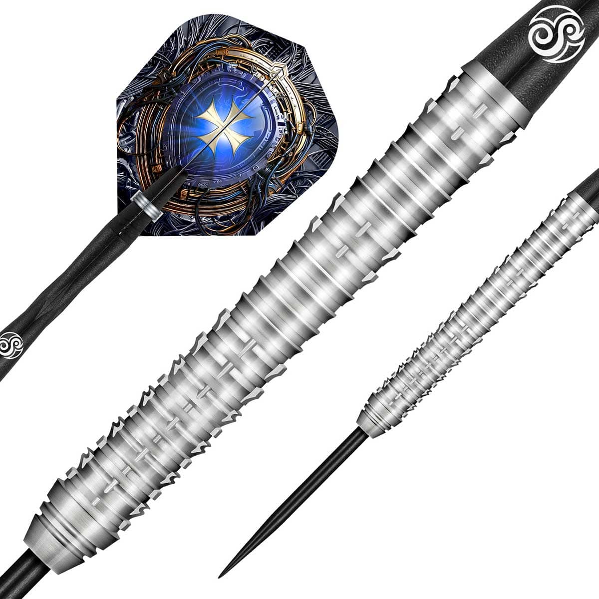 SHOT FUTURE KNIGHTS IRONSOUL STEEL TIP DART SET - 90% TUNGSTEN BARRELS